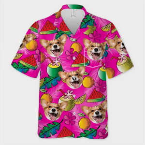 Custom Photo Forget The City And Run To The Sun - Dog & Cat Personalized Custom Unisex Tropical Hawaiian Aloha Shirt - Summer Vacation Gift, Gift For Pet Owners, Pet Lovers