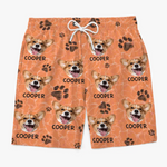 Custom Photo On The Beach, You Can Live In Happiness - Dog & Cat Personalized Custom Tropical Hawaiian Aloha Men Beach Shorts - Summer Vacation Gift, Birthday Party Gift For Dog Lovers