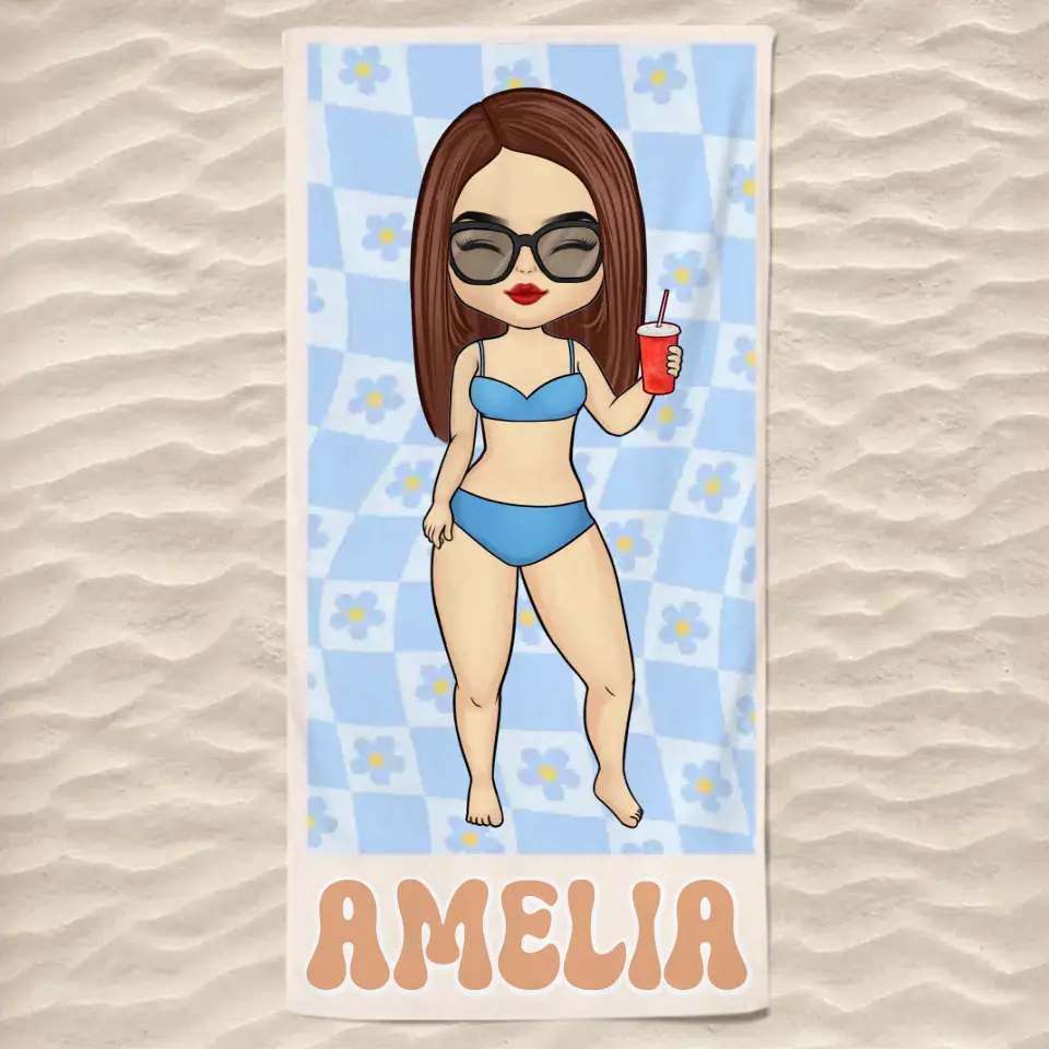 Let The Sea Set You Free - Bestie Personalized Custom Beach Towel - Summer Vacation Gift, Birthday Pool Party Gift For Best Friends, BFF, Sisters