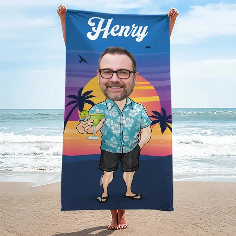 Custom Photo Beach Daze Always - Family Personalized Custom Beach Towel - Summer Vacation Gift, Birthday Pool Party Gift For Husband Wife, Family Members