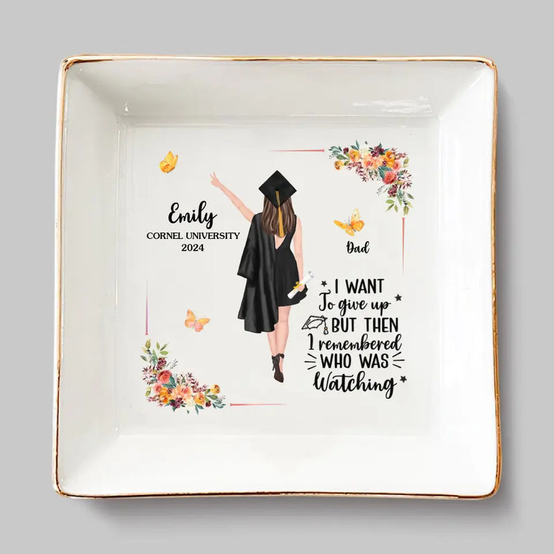 Congratulations On Graduating, We Are So Proud - Family Personalized Custom Jewelry Dish - Graduation Gift For Family Members, Siblings, Brothers, Sisters