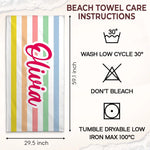 Mermaid Blue Stripe Beach Towel