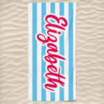 Mermaid Blue Stripe Beach Towel