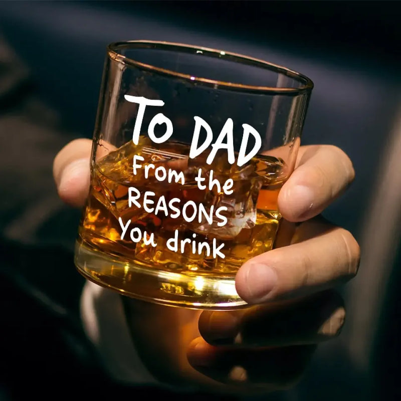 Custom Photo Our Family Is Awesome - Family Personalized Custom Whiskey Glass - Gift For Dad, Grandpa