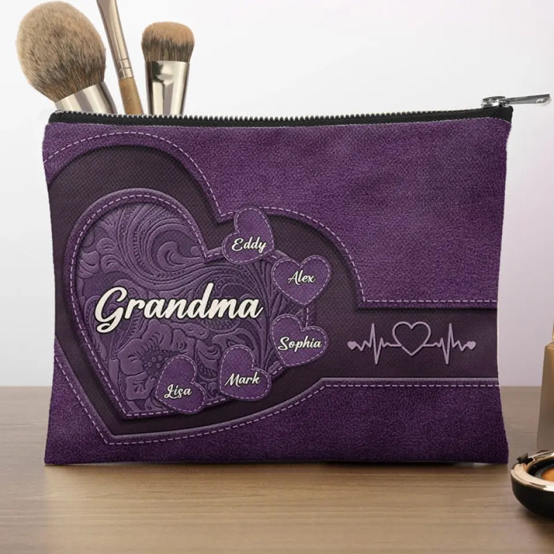 Becoming A Grandmother Is Wonderful - Family Personalized Custom Cosmetic Bag - Gift For Mom, Grandma