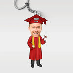 Custom Photo You Belived You Could So You Did - Family Personalized Custom Shaped Acrylic Keychain - Graduation Gift For Family