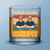 Proud Papa Of A Few Kids - Family Personalized Custom Whiskey Glass - Gift For Dad, Grandpa