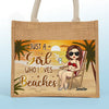 Life Is Better At The Beach - Bestie Personalized Custom Tote Gift Bags, Jute Tote Bags, Beach Bags - Gift For Best Friends, BFF, Sisters