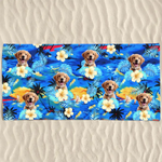 Custom Photo Furry Friends And Sunny Days - Dog 
& Cat Personalized Custom Beach Towel - Summer Vacation Gift, Birthday Pool Party Gift For Pet Owners, Pet Lovers
