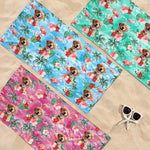 Custom Photo Holiday Mode Accelarated - Dog
& Cat Personalized Custom Beach Towel - Summer Vacation Gift, Birthday Pool Party Gift For Dog Lovers