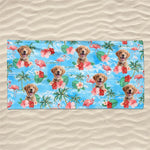 Custom Photo Holiday Mode Accelarated - Dog
& Cat Personalized Custom Beach Towel - Summer Vacation Gift, Birthday Pool Party Gift For Dog Lovers