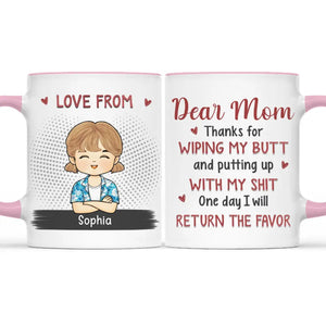 One Day We Will Return The Favor - Family Personalized Custom Accent Mug - Gift For Family Members
