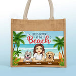 Best Dog Mom Ever - Dog Personalized Custom Tote Gift Bags, Jute Tote Bags, Beach Bags - Gift For Dog Lovers, Mom