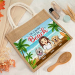 Best Dog Mom Ever - Dog Personalized Custom Tote Gift Bags, Jute Tote Bags, Beach Bags - Gift For Dog Lovers, Mom