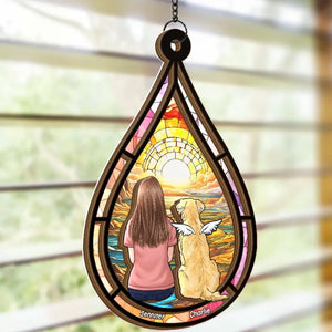 Always In Our Hearts - Memorial Personalized Window Hanging Suncatcher - Sympathy Gift For Pet Owners, Pet Lovers