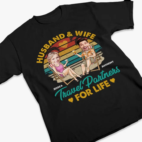 Husband & Wife Travel Partners For Life, Personalized Custom
