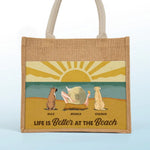 Life Is Better At The Beach Summer Vibes - Dog Personalized Custom Tote Gift Bags, Jute Tote Bags, Beach Bags - Gift For Dog Lovers, Pet Lovers