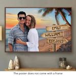 Custom Photo Where There Is Love There Is Life - Couple Personalized Custom Horizontal Poster - Gift For Husband, Wife
