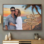 Custom Photo Where There Is Love There Is Life - Couple Personalized Custom Horizontal Poster - Gift For Husband, Wife