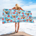 Corgi Watermelon Summer Beach Towel for Dog Lovers - Beach Towel