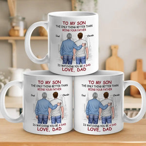 Proud Of You - Family Personalized Custom Mug - Father's Day, Gift For Son