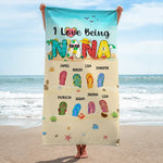 Custom Name Nana Gifts for Grandmothers - Personalized Beach Towel