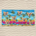 Custom Photo Love The Sun And Get A Tan - Dog & Cat Personalized Custom Beach Towel - Summer Vacation Gift, Birthday Pool Party Gift For Pet Owners, Pet Lovers