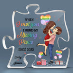You Are The Missing Piece - Couple Personalized Custom Puzzle Shaped Acrylic Plaque - Gift For Wife, Couple