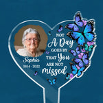 Custom Photo A Beautiful Soul - Memorial Personalized Custom Stain Glass Style Acrylic Garden Stake - Sympathy Gift For Family