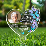 Custom Photo A Beautiful Soul - Memorial Personalized Custom Stain Glass Style Acrylic Garden Stake - Sympathy Gift For Family