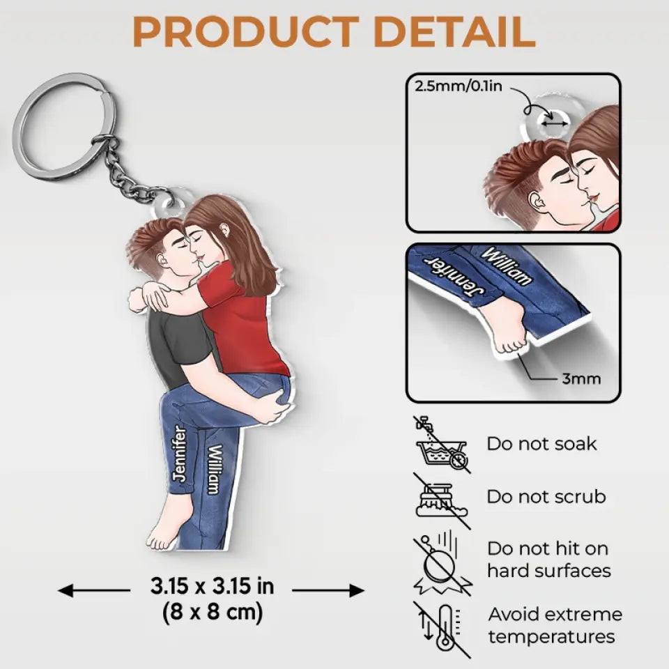 You Are Part Of My Existence, Part Of Myself - Couple Personalized Custom Shaped Acrylic Keychain - Gift For Husband Wife, Anniversary