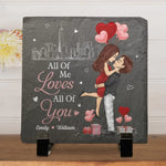 My Favorite Love Story Is Ours - Couple Personalized Custom Square Shaped Stone With Stand -  Gift For Husband, Wife, Couple