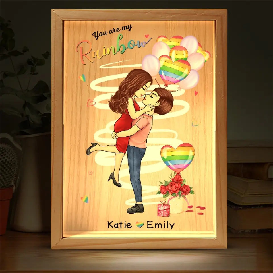 J'ai besoin de toi comme un cœur a besoin d'un battement - Cadre lumineux personnalisé pour couple - Cadeau pour mari et femme, anniversaire, LGBTQ+