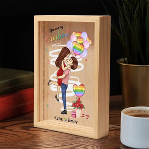J'ai besoin de toi comme un cœur a besoin d'un battement - Cadre lumineux personnalisé pour couple - Cadeau pour mari et femme, anniversaire, LGBTQ+