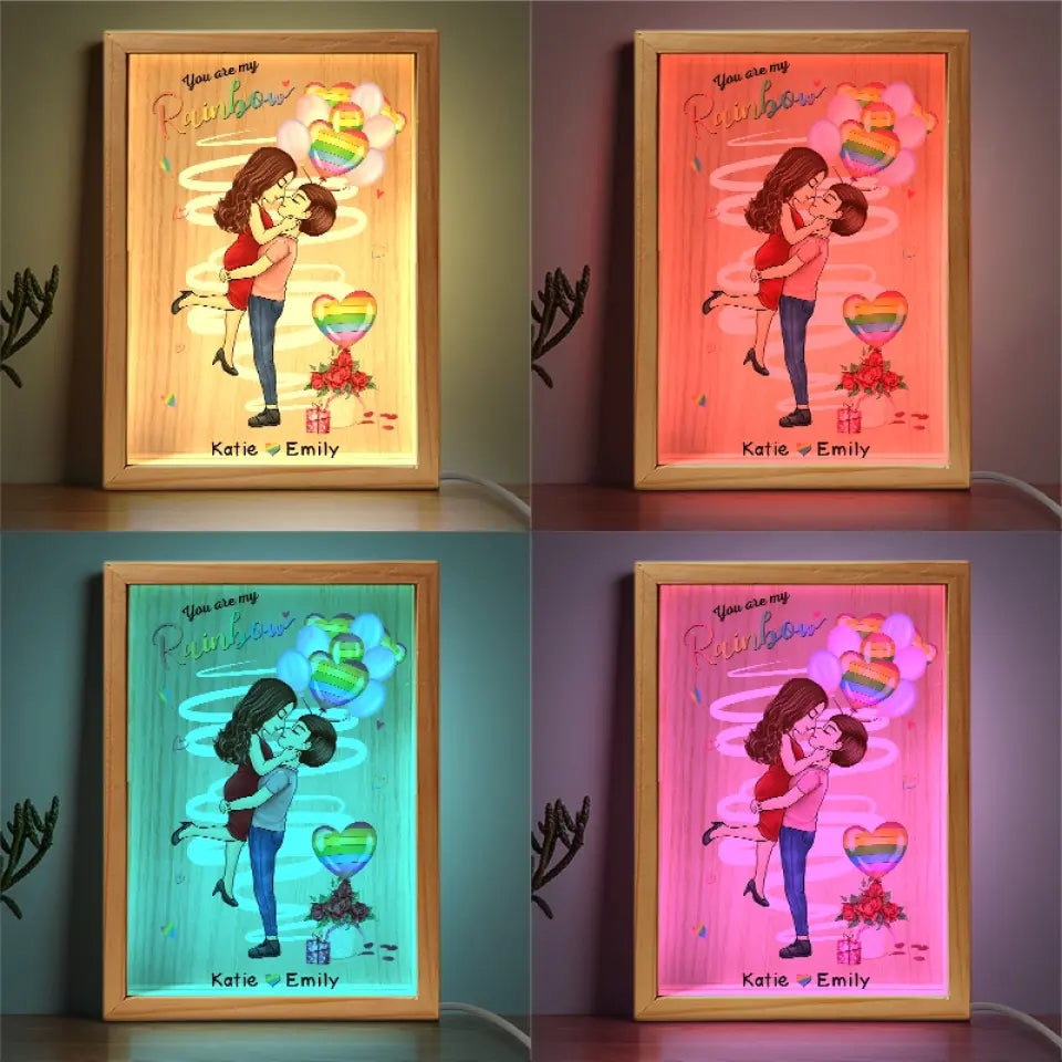 J'ai besoin de toi comme un cœur a besoin d'un battement - Cadre lumineux personnalisé pour couple - Cadeau pour mari et femme, anniversaire, LGBTQ+