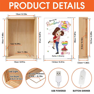 J'ai besoin de toi comme un cœur a besoin d'un battement - Cadre lumineux personnalisé pour couple - Cadeau pour mari et femme, anniversaire, LGBTQ+