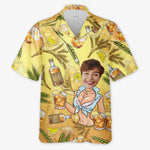 Custom Photo Summer Has Always Been My Favorite Season - Couple Personalized Custom Unisex Tropical Hawaiian Aloha Shirt - Summer Vacation Gift, Gift For Whiskey Lovers, Cocktail Lovers, Couples