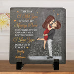Custom Name Romantic Love Gifts for Couples - Personalized Stone With Stand