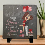 My Favorite Love Story Is Ours - Couple Personalized Custom Square Shaped Stone With Stand -  Gift For Husband, Wife, Couple