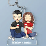 Custom Name Couple Wine Lover Gifts - Personalized Acrylic Keychain