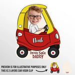 Custom Photo Drive Safe I Need You Here - Family Personalized Custom Car Visor Clip - Gift For Family Members
