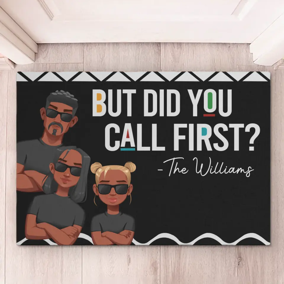 A Happy Family Is But An Earlier Heaven - Family Personalized Custom Home Decor Decorative Mat - House Warming Gift For Family Members