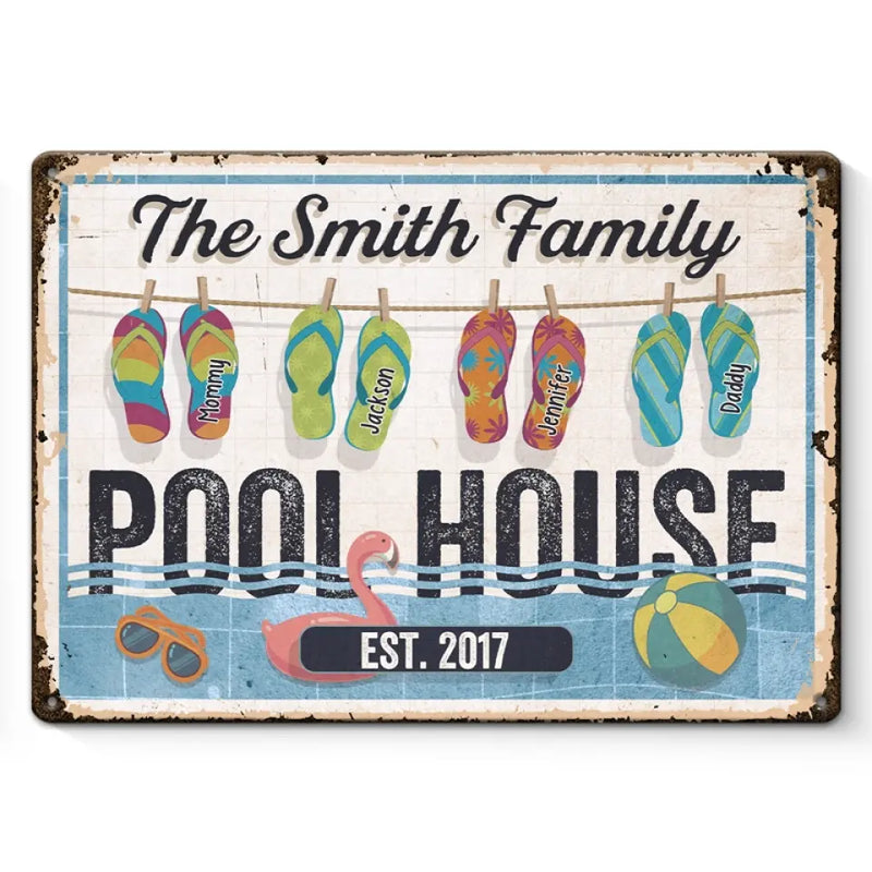 Together Is A Beautiful Place To Be - Family Personalized Custom Home Decor Metal Sign - House Warming Gift For Family Members