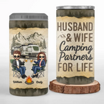 Together We Watch People Park Their Campers - Camping Personalized Custom 4 In 1 Can Cooler Tumbler - Gift For Couple, Husband, Wife