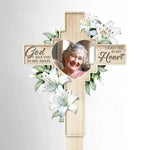 Custom Photo My Brain Knew, But My Heart Just Wasn't Ready - Memorial Personalized Custom Stain Glass Style Acrylic Garden Stake - Sympathy Gift For Family