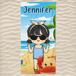 Adventure Awaits, Family In Tow - Family Personalized Custom Beach Towel - Summer Vacation Gift, Birthday Pool Party Gift For Kids
