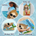 Adventure Awaits, Family In Tow - Family Personalized Custom Beach Towel - Summer Vacation Gift, Birthday Pool Party Gift For Kids