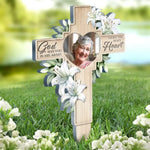 Custom Photo My Brain Knew, But My Heart Just Wasn't Ready - Memorial Personalized Custom Stain Glass Style Acrylic Garden Stake - Sympathy Gift For Family