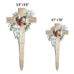 Custom Photo My Brain Knew, But My Heart Just Wasn't Ready - Memorial Personalized Custom Stain Glass Style Acrylic Garden Stake - Sympathy Gift For Family