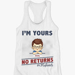 No Returns Or Refunds - Family Personalized Custom Racer Back Tank Top - Gift For Mom, Grandma